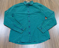 Men's Shirt-Blue and Green Checkered  -Thrift