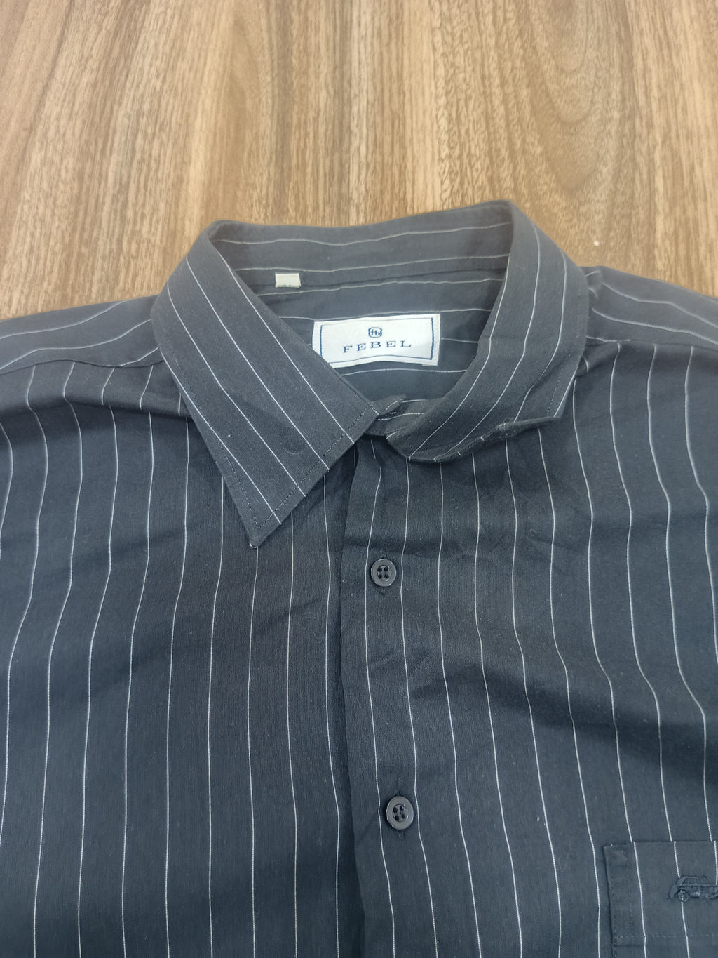 Men's Shirt-Striped-Black-Thrift