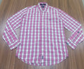 Men's Shirt-pink and white Checkered-Thrift