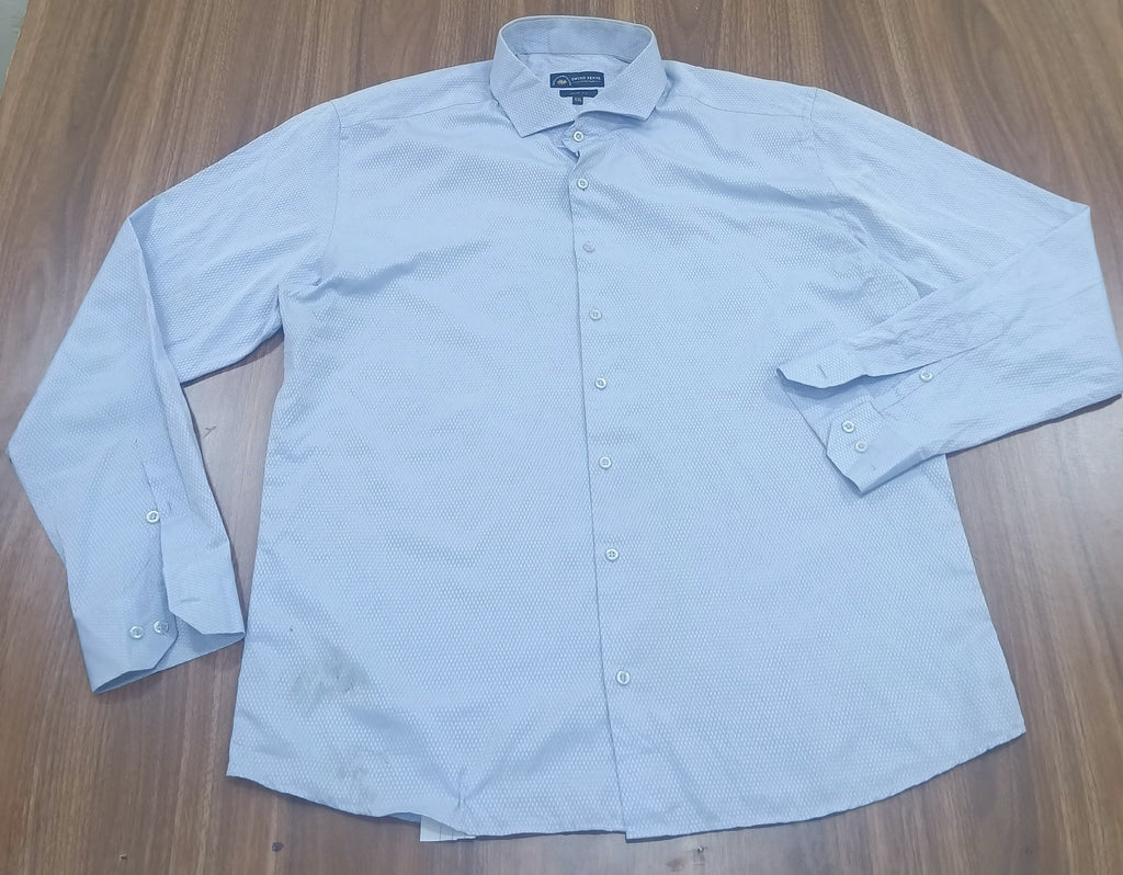 Men's Shirt-Light Blue- Pattern-Thrift