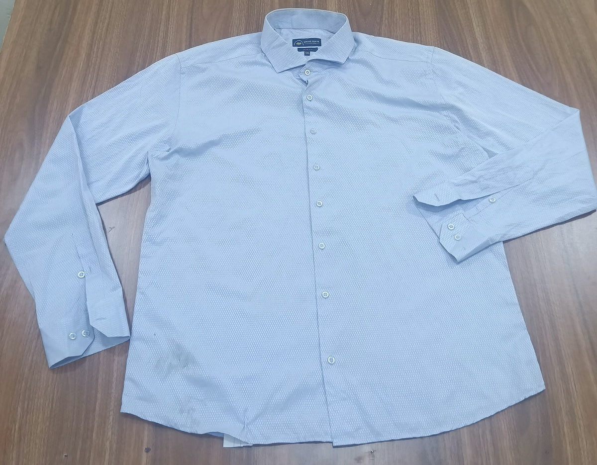 Men's Shirt-Light Blue- Pattern-Thrift