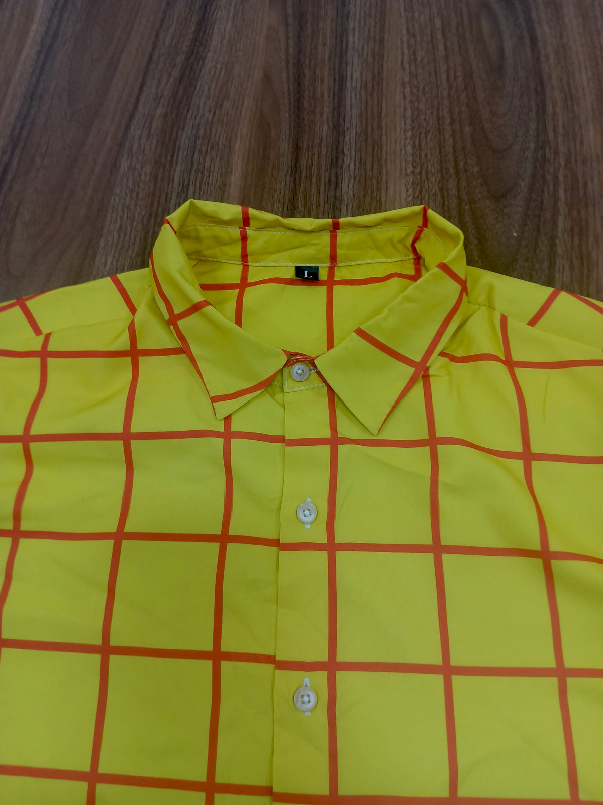 Men's Shirt-red grid pattern-Thrift