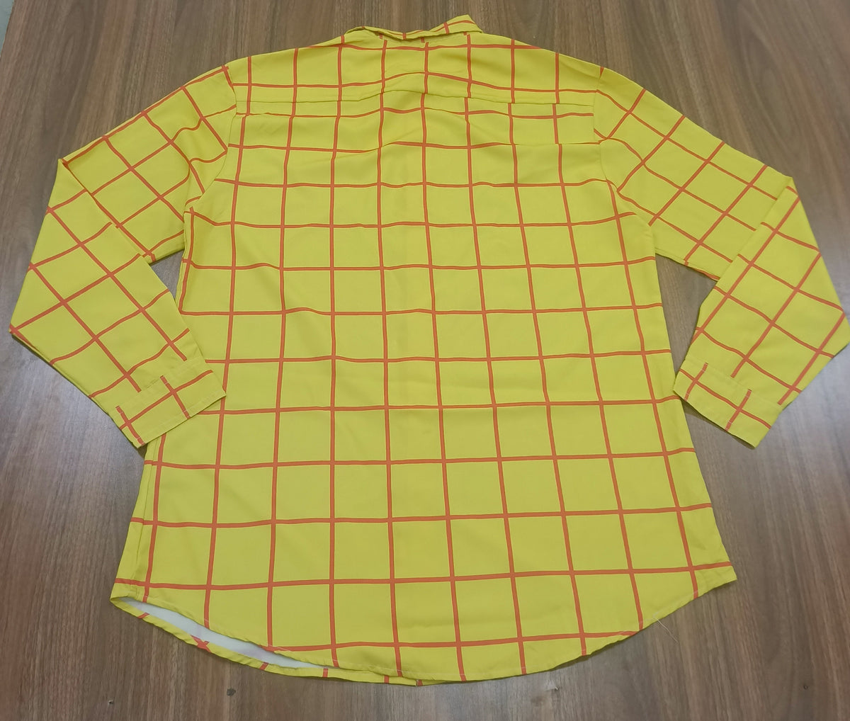 Men's Shirt-red grid pattern-Thrift