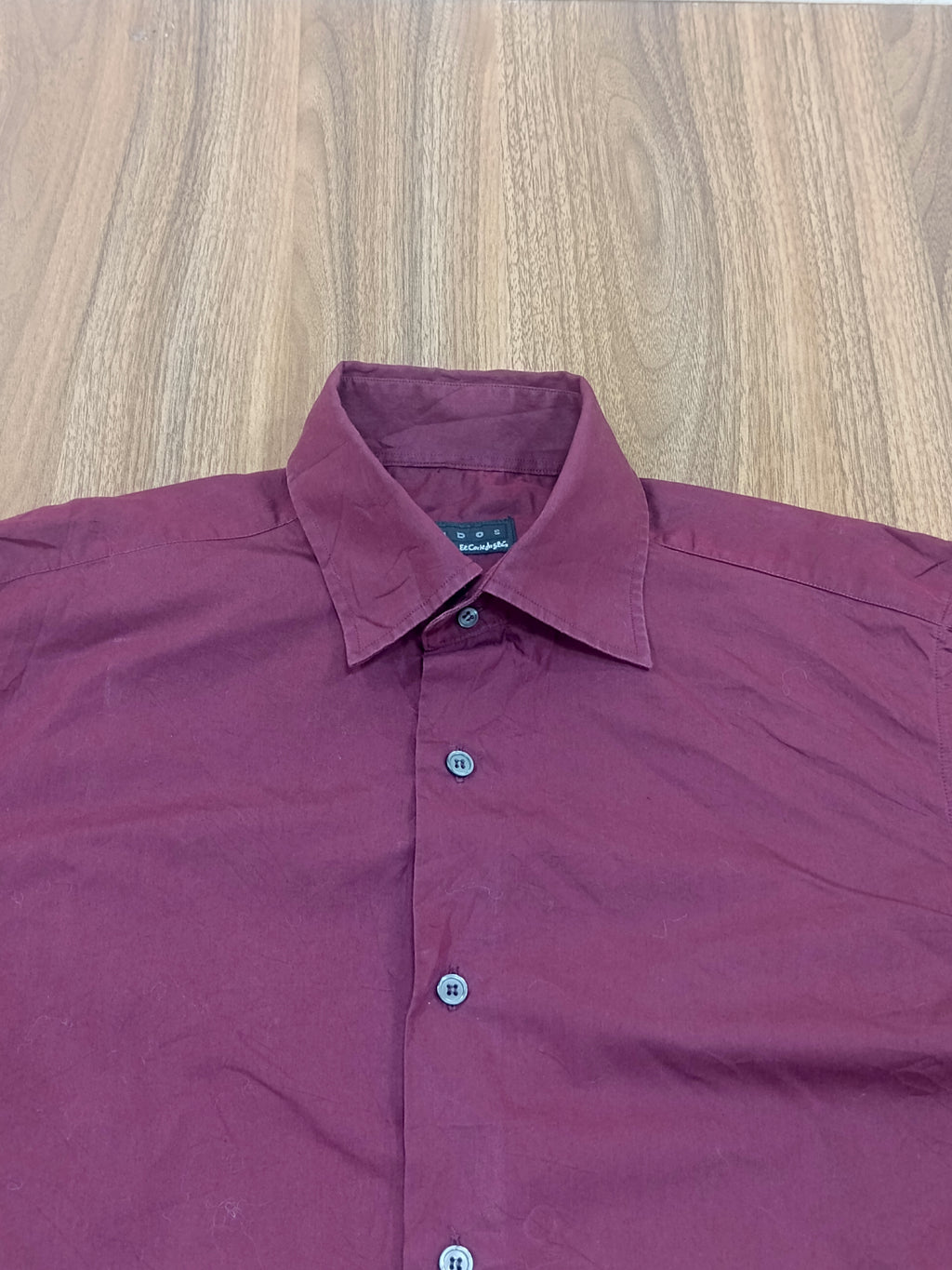 Men's Shirt-Burgundy -Thrift