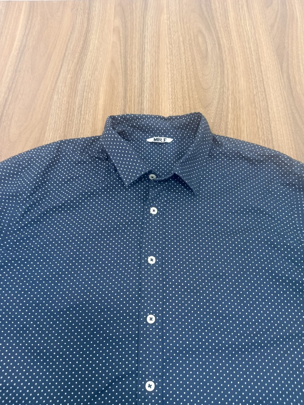 Men's Shirt-Navy Blue-Pattern -Thrift