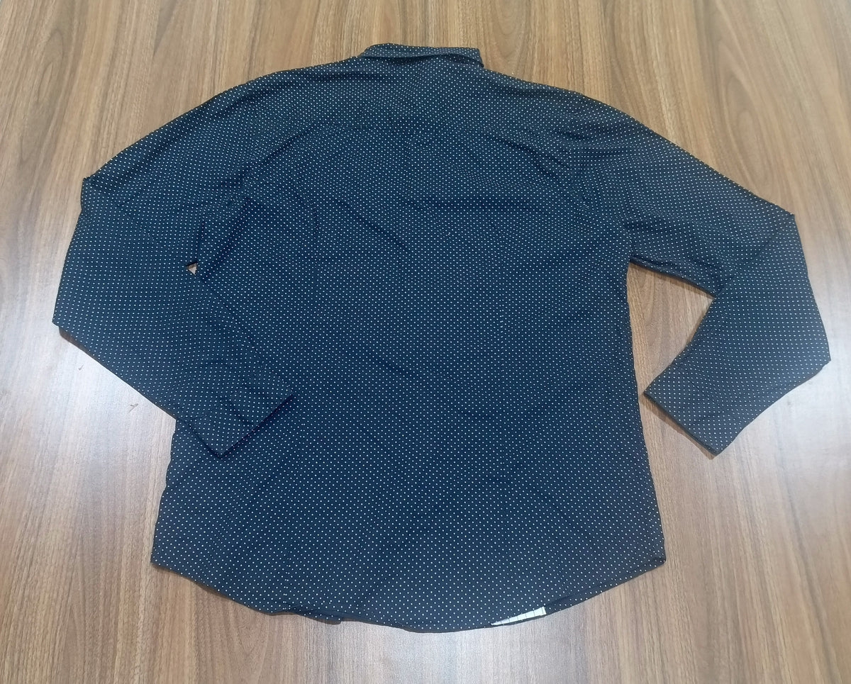 Men's Shirt-Navy Blue-Pattern -Thrift