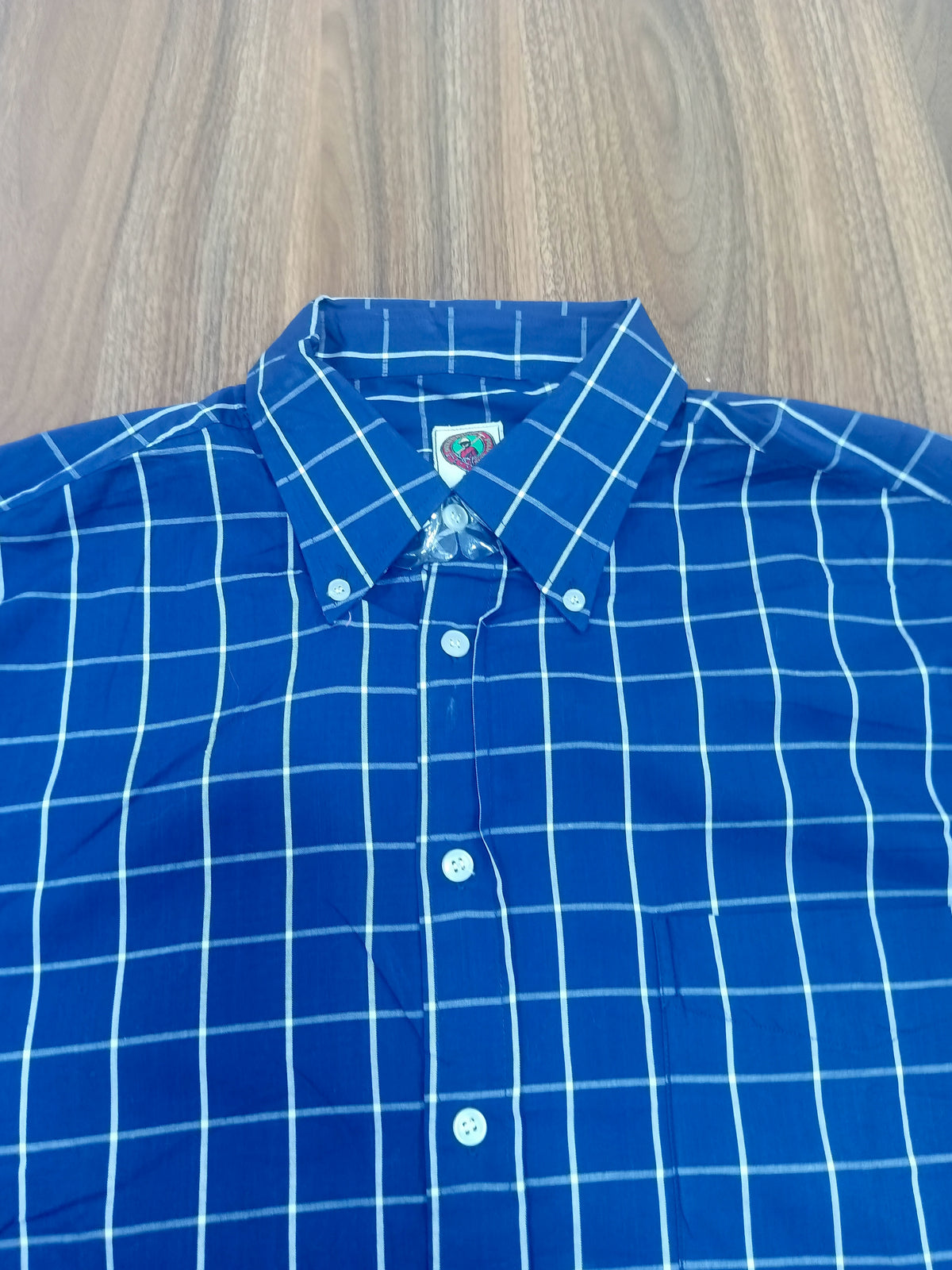 Men's Shirt-Navy Blue-Striped-Thrift