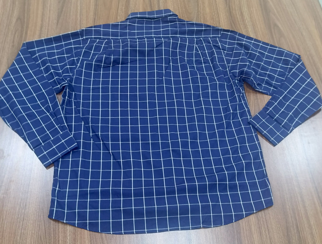 Men's Shirt-Navy Blue-Striped-Thrift