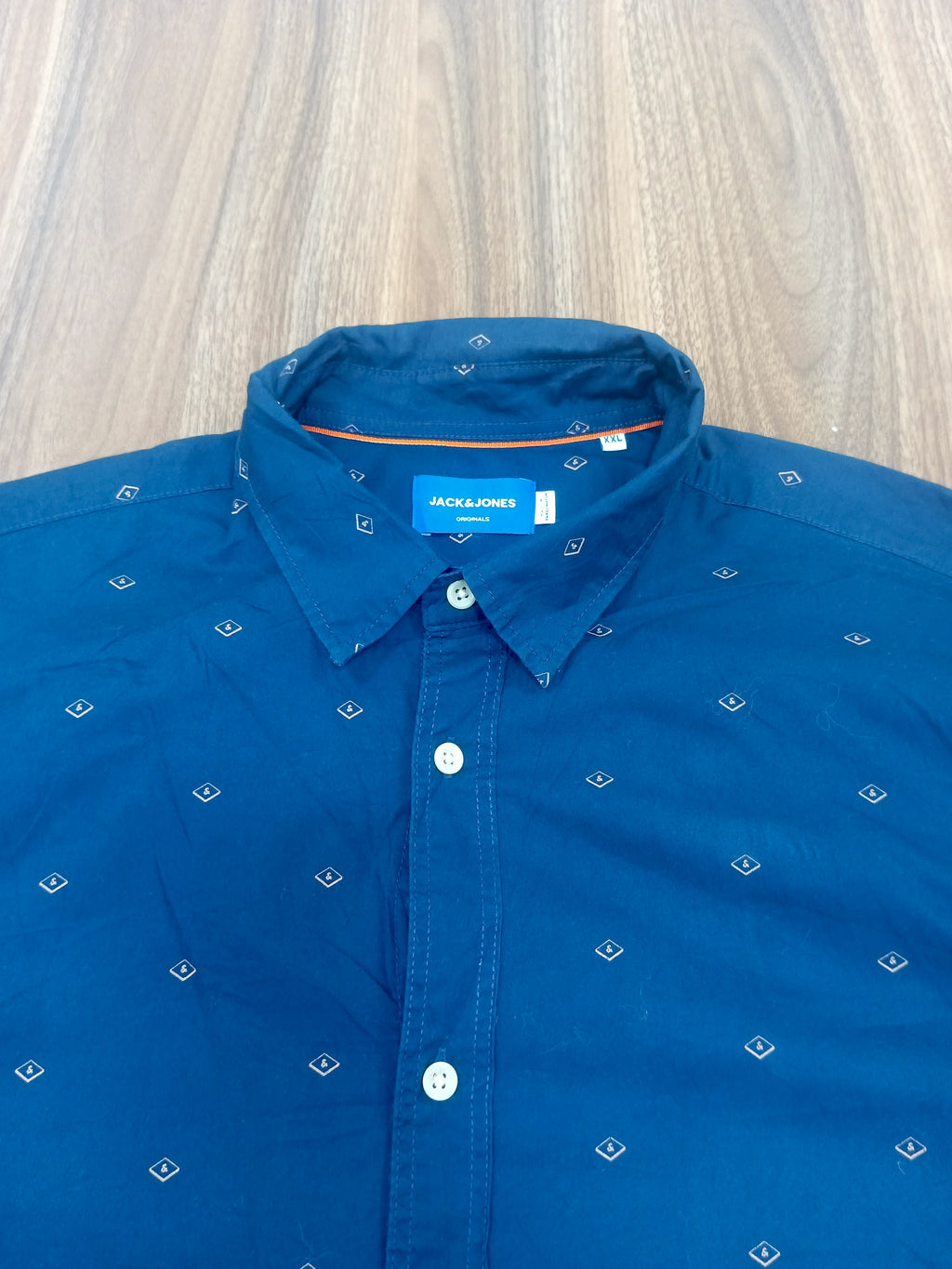 Men's Shirt-Navy Blue-Pattern-Thrift