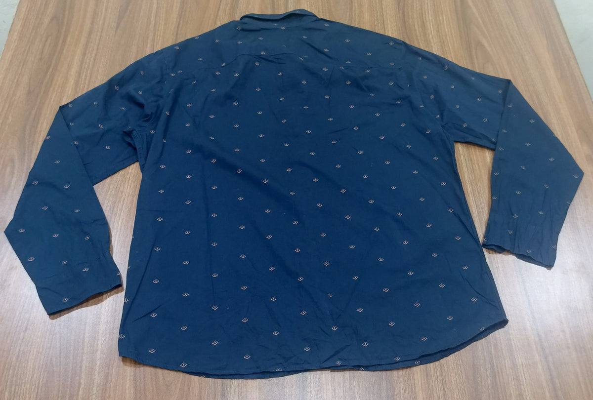 Men's Shirt-Navy Blue-Pattern-Thrift