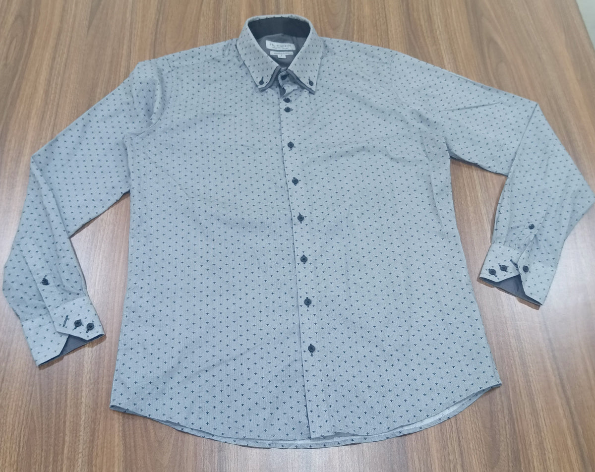 Men's Shirt-Gray-Pattern-Thrift
