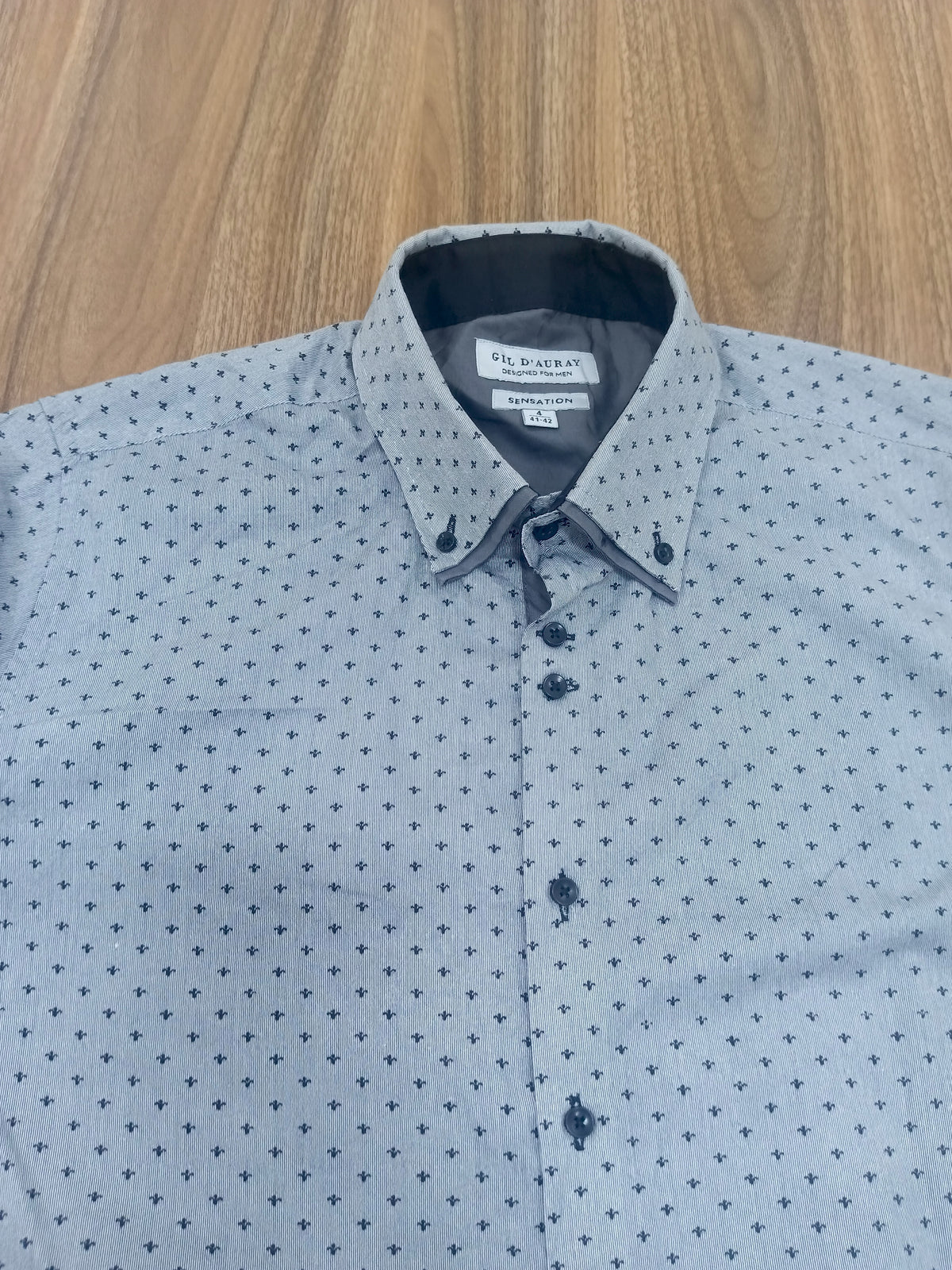 Men's Shirt-Gray-Pattern-Thrift