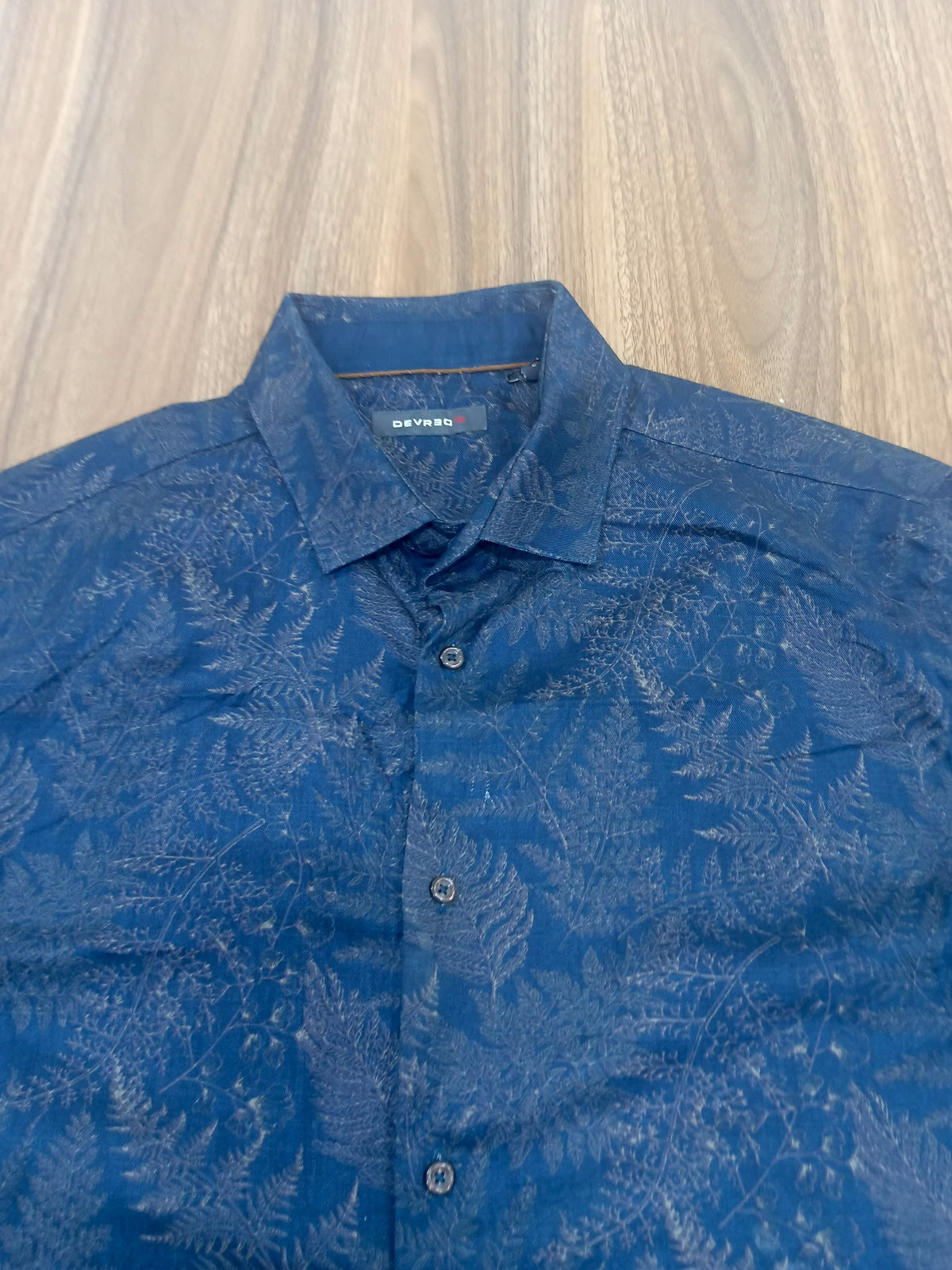 Men's Shirt-Navy Blue-Pattern-Thrift