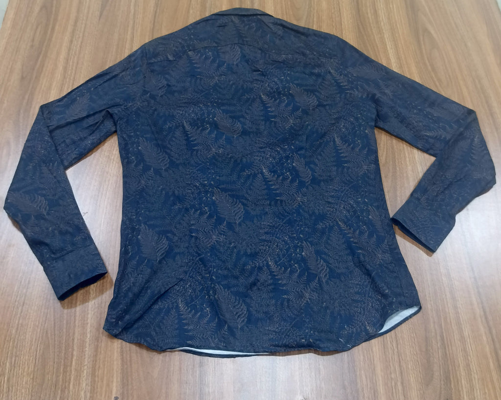 Men's Shirt-Navy Blue-Pattern-Thrift