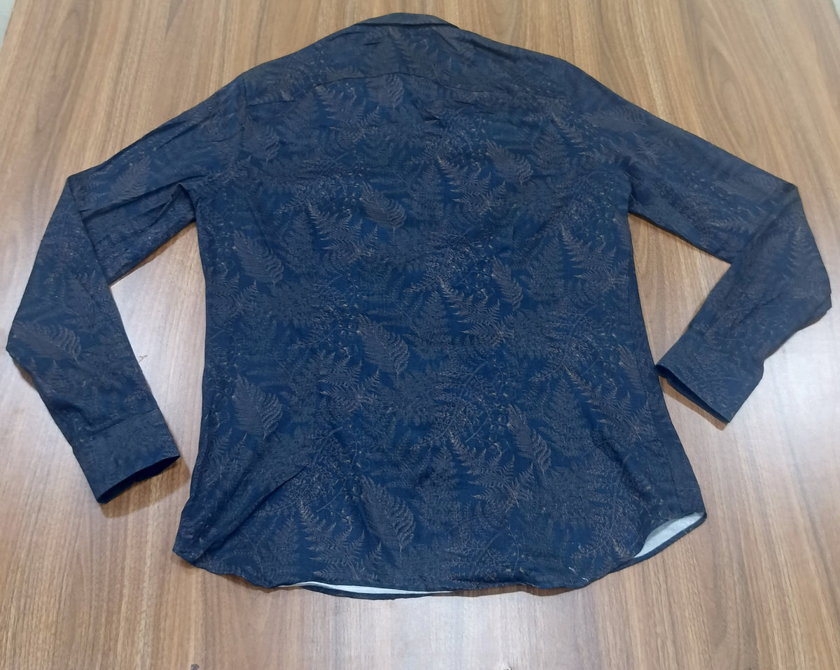 Men's Shirt-Navy Blue-Pattern-Thrift