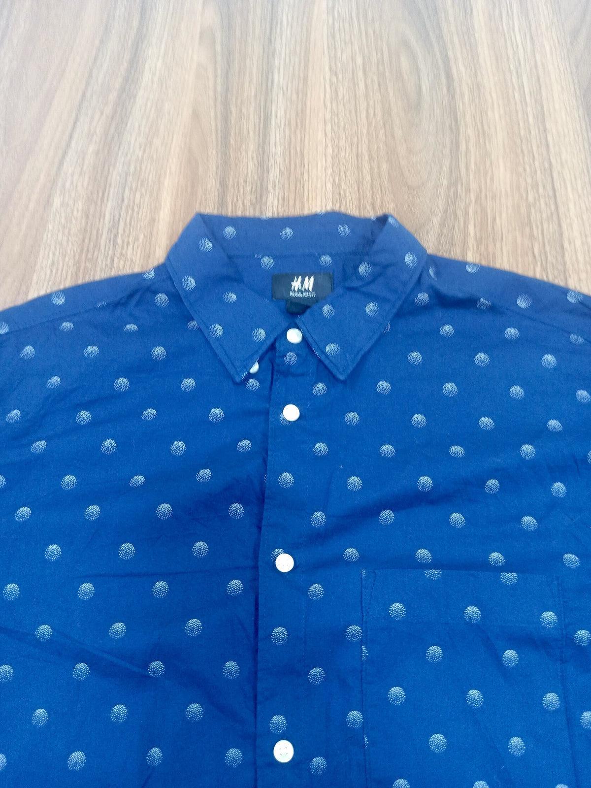 Men's Shirt-Navy Blue-Pattern-Thrift