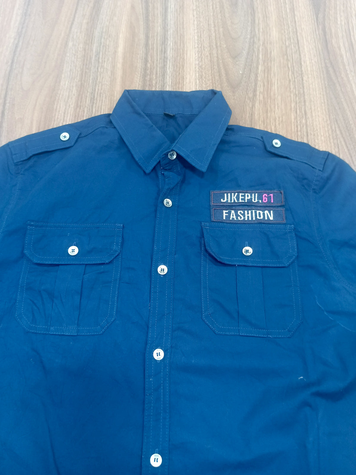 Men's Shirt-Navy blue-Thrift