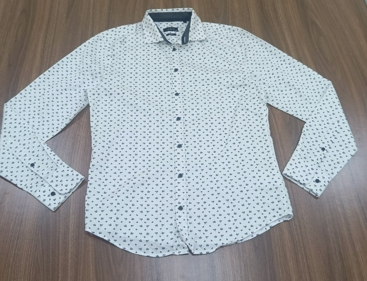 Men's Shirt-White-Pattern-Thrift